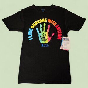 Autism Awareness Hand Print Graphic T-Shirt Size XS - Unisex -NWT